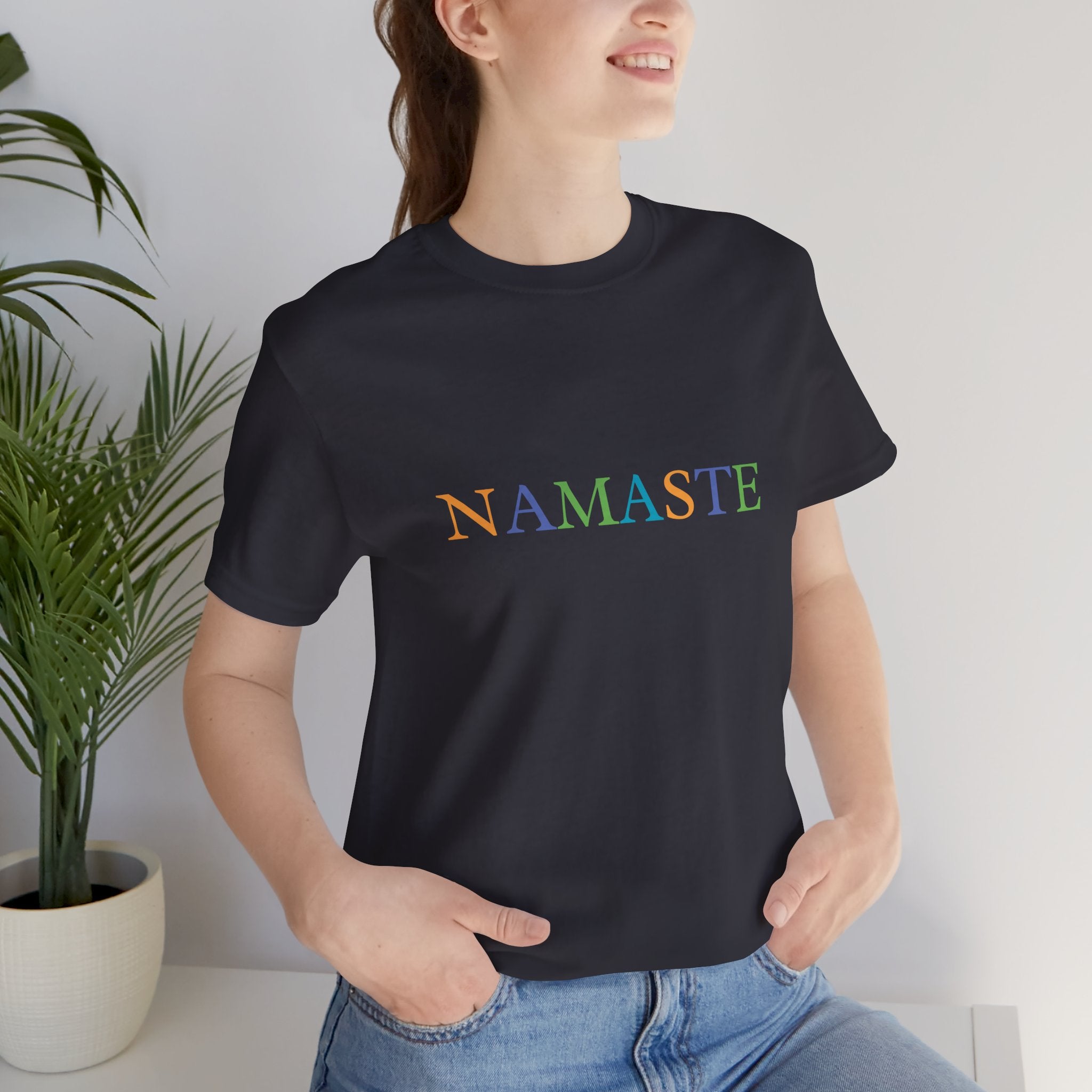 ترامونكيرو NAMASTE قميص تي شيرت للجنسين بياقة دائرية